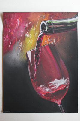 "Rotwein" Pastellkreide auf 30,5x40,6 cm Künstlerpapier