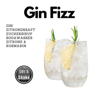 Gin Fizz, Cocktail Letsshake frisch aus unserer mobilen Bar gemixt Bombay Gin