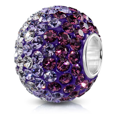 Glitzerperle Kugel: Lila-Flieder