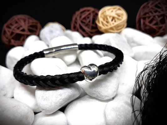 Pferdehaar Armband mit 925er Silber Herzperle