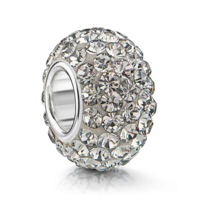 Glitzerperle schmal: Grau