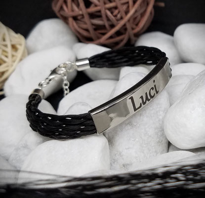 Armband aus Pferdehaar mit Gravur, Tierische Kunstwerke