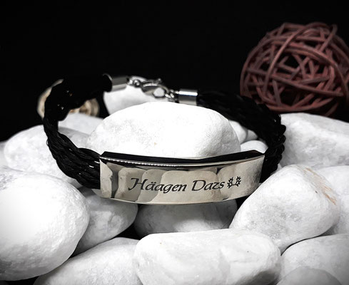 Pferdehaararmband graviert
