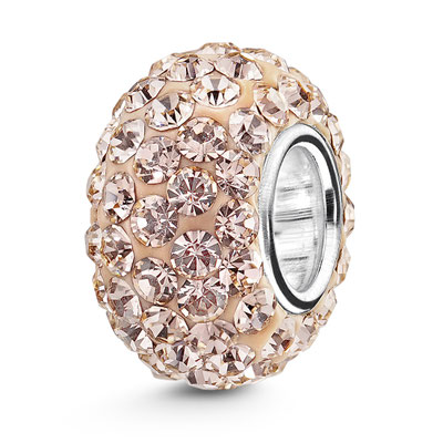 Glitzerperle schmal: Aprikose