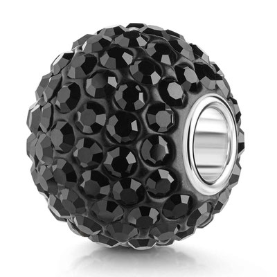 Glitzerperle Kugel: Schwarz
