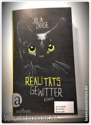 Das Cover von Julia Zanges neuem Buch "Realitätsgewitter"