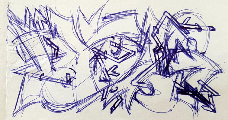 PAT23 - Kugelschreiber Sketch Graffiti Kunst Leipzig