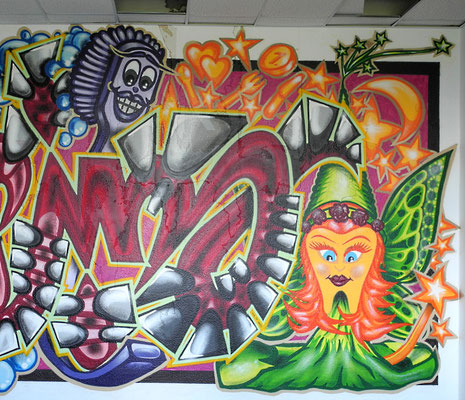 PAT23 "Zahnfee" Character - Graffiti Kunst Leipzig 2010