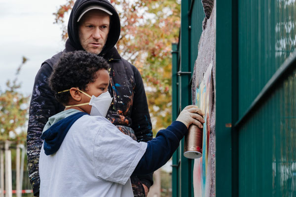 PAT23 & Fraencisart - Graffiti Projekt Leipzig - Kultur Kollaborateure 2021 - Foto: Tabea Hörnlein