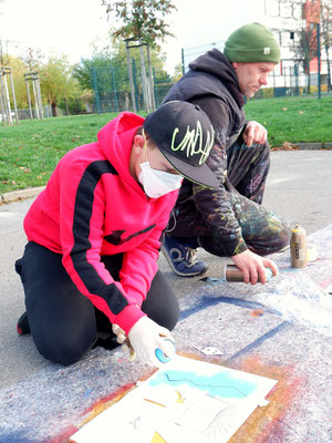 PAT23 & Fraencisart - Graffiti Workshop Leipzig - Wilhelm-Hauff Grundschule 