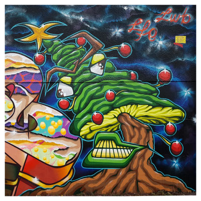 PAT23 - Graffiti Projekt "Weihnachtsbild" Leipzig 2020
