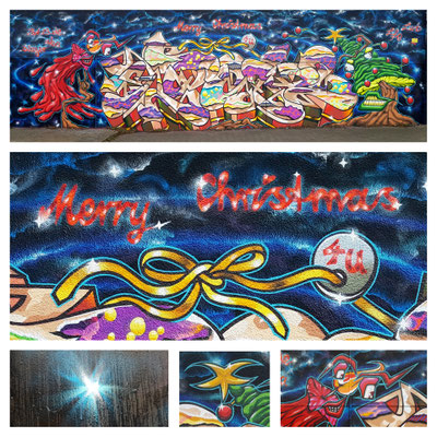PAT23 - Graffiti Projekt "Weihnachtsbild" Leipzig 2020