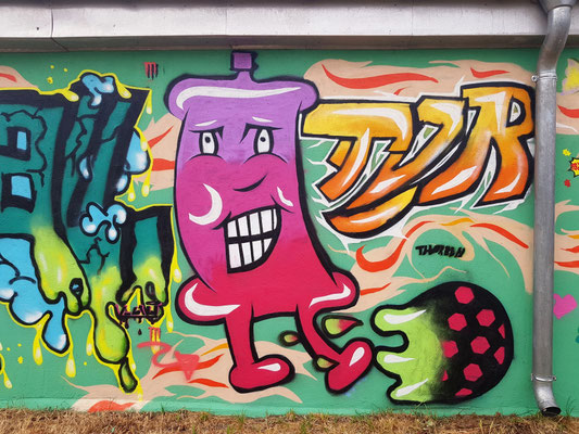 Leipziger PAT23 zwei Wochen Graffiti-Angebot Gemeinde Muldestausee