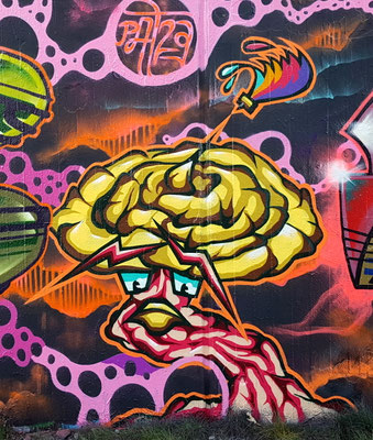 PAT23 - Graffiti "Gebrochener Pinsel" Pilz - Projekt Leipzig 2020
