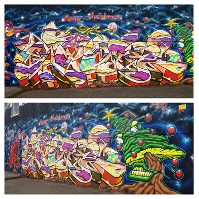 PAT23 - Graffiti Projekt "Weihnachtsbild" Leipzig 2020