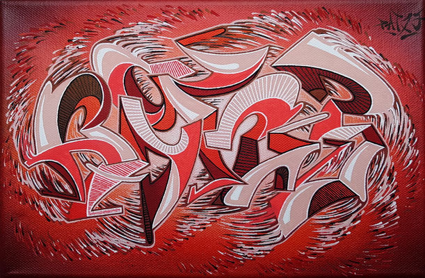 PAT23 Leinwand 30x20 - Graffiti Kunst Leipzig