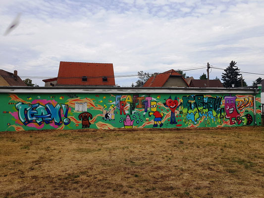 Leipziger PAT23 zwei Wochen Graffiti-Angebot Gemeinde Muldestausee