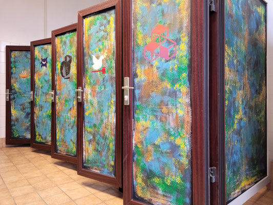 PAT23 & Fraen-Art 'Bunte Toiletten' Graffiti Projekt Kepler-Schule Leipzig 2024