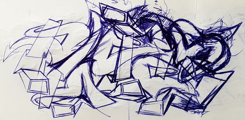 PAT23 - Kugelschreiber Sketch Graffiti Kunst Leipzig