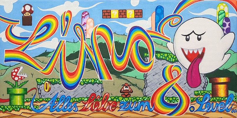 Graffiti Geburtstag Geschenk Super Mario