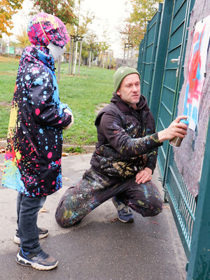 PAT23 & Fraencisart - Graffiti Workshop Leipzig - Wilhelm-Hauff Grundschule 