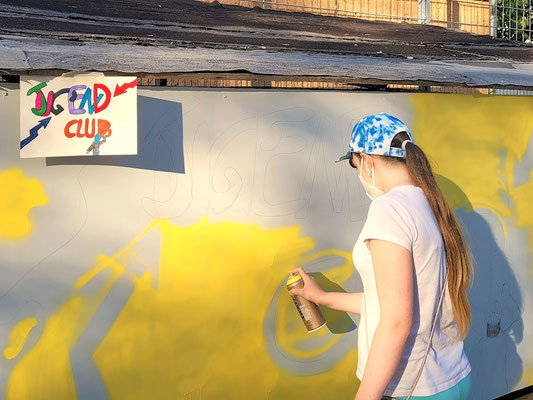 PAT23 Jugendclub Graffiti Projekt in Leipzig - Wandgestaltung Jugendtreffgelände