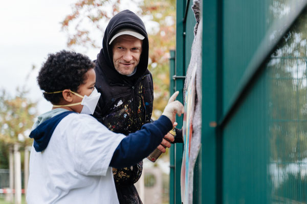 PAT23 & Fraencisart - Graffiti Projekt Leipzig - Kultur Kollaborateure 2021 - Foto: Tabea Hörnlein