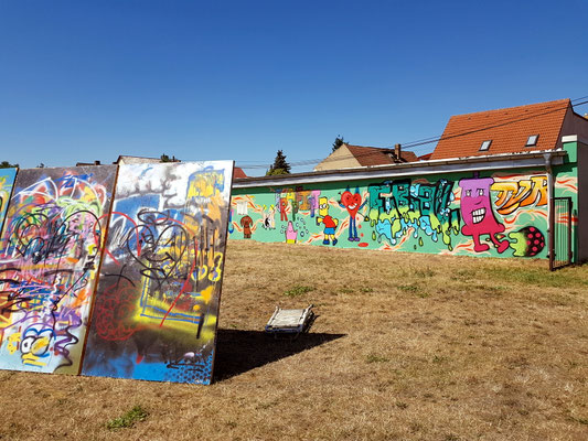 Leipziger PAT23 zwei Wochen Graffiti-Angebot Gemeinde Muldestausee