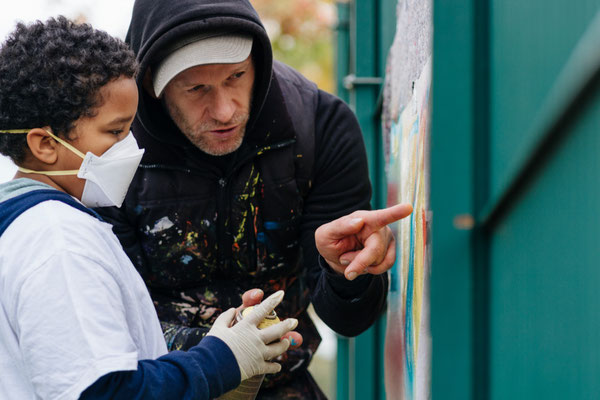 PAT23 & Fraencisart - Graffiti Projekt Leipzig - Kultur Kollaborateure 2021 - Foto: Tabea Hörnlein