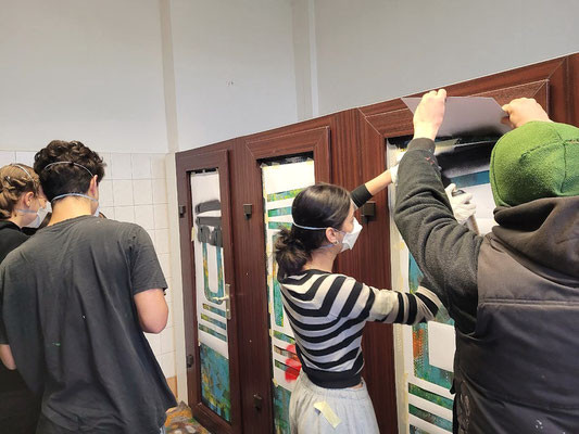 PAT23 & Fraen-Art 'Bunte Toiletten' Graffiti Projekt Kepler-Schule Leipzig 2024