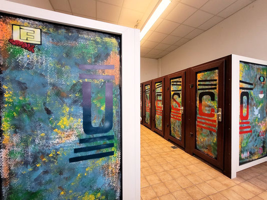 PAT23 & Fraen-Art 'Bunte Toiletten' Graffiti Projekt Kepler-Schule Leipzig 2024
