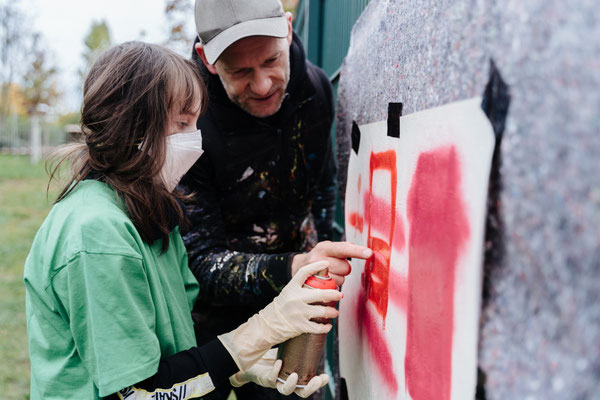 PAT23 & Fraencisart - Graffiti Projekt Leipzig - Kultur Kollaborateure 2021 - Foto: Tabea Hörnlein