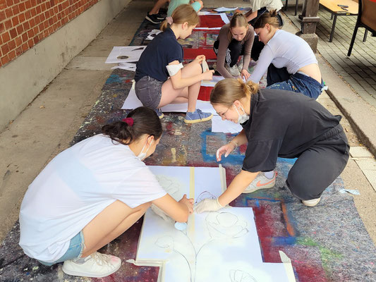 Leinwand-Graffiti Workshop Leipzig Kepler Schule - PAT23 & Fraencisart 
