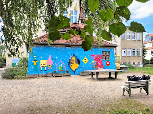 PAT23 Graffiti Projekt Schulhofgestaltung Großdeuben bei Leipzig 