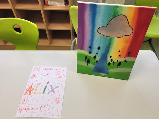 Graffiti Workshop Leipzig Schule Hort Grundschule Kinder Leinwand