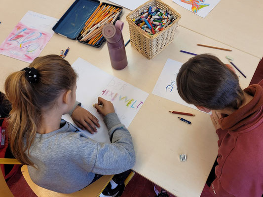 Graffiti Workshop Leipzig Schule Hort Grundschule Kinder Leinwand
