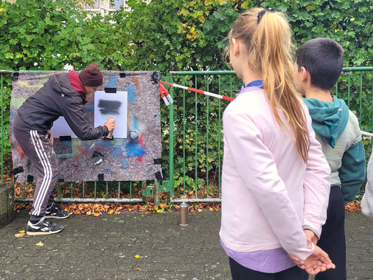 Graffiti Workshop Leipzig Schule Hort Grundschule Kinder Leinwand