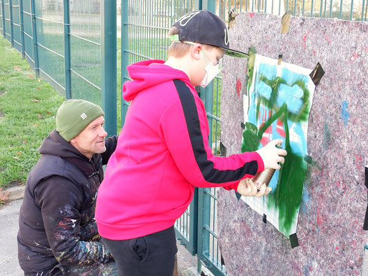 PAT23 & Fraencisart - Graffiti Workshop Leipzig - Wilhelm-Hauff Grundschule 2022