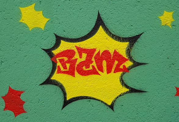 PAT23 "Bam" - Schablonen Style Graffiti Kunst Leipzig
