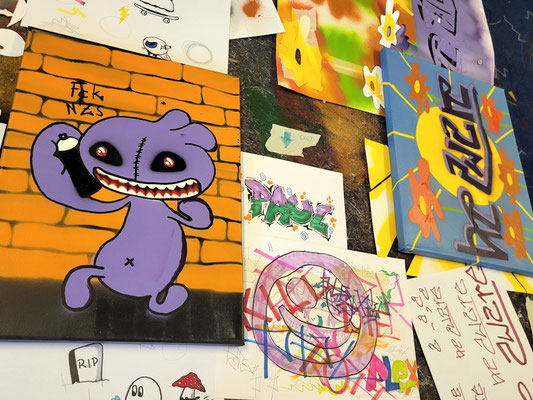 PAT23 Graffiti Projekt in Brandenburg für Freiwilligendienst Herbie e.V. Leipzig 2023