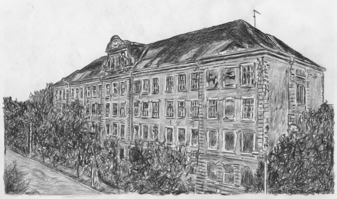 PAT23 Gebäudeportrait Zeichnung - Hermann Liebmann Oberschule II Leipzig