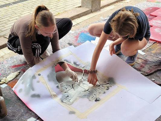 Leinwand- & T Shirt Graffiti Projekt Leipzig - J.-Kepler-Schule 2023