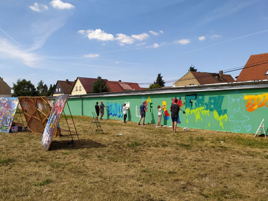 Graffiti Workshop Leipzig am Muldestausee Ferienprojekt