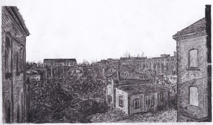 PAT23 Gebäudeportrait Zeichnung - Olbricht Kasernen Leipzig