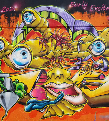 PAT23 "Vielauge" Character - Freestyle Graffiti Kunst Leipzig 2021
