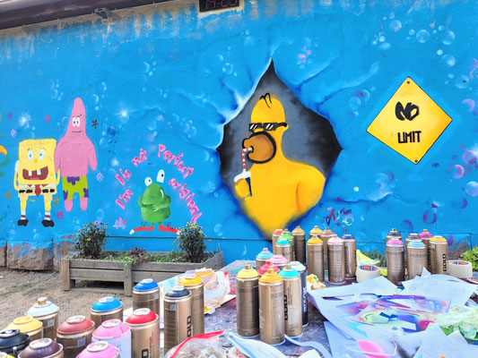 PAT23 Graffiti Projekt Schulhofgestaltung Großdeuben bei Leipzig 