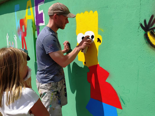 Graffiti Workshop Leipzig am Muldestausee Ferienprojekt
