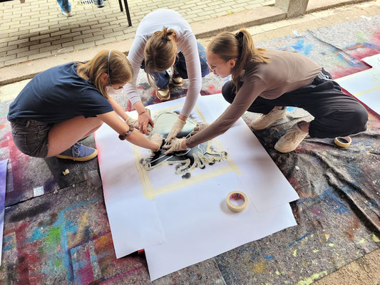 Leinwand-Graffiti Workshop Leipzig Kepler Schule - PAT23 & Fraencisart 