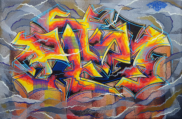 PAT23 Leinwand 30x20 - Graffiti Kunst Leipzig