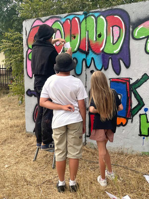 PAT23 - Graffiti Projekt Kindergeburtstag etwas außerhalb von Leipzig - 2022